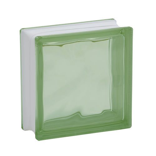 طوب زجاجي أخضر ضبابي 19x 19 cm